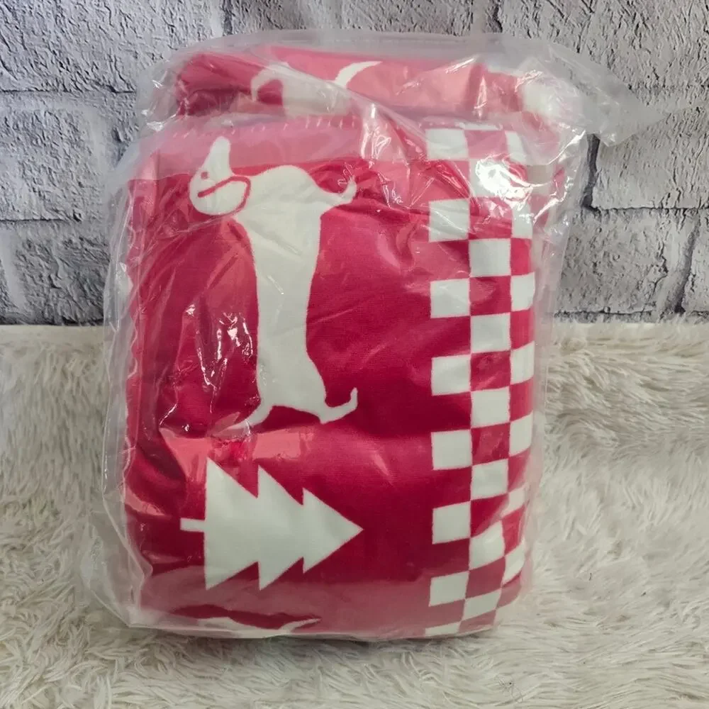New Victoria's Secret PINK Holiday Fleece Blanket Red Pepper Fair Aisle DEASTOCK